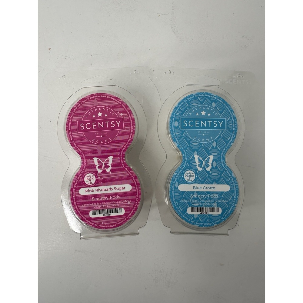 Set of 2 Scentsy Pod Refills Blue Grotto & Pink Rhubarb Sugar Home Fragrance